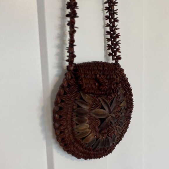 Mini Koa Seed Pod Purse Hawaiian Polynesian‎ Vintage - Picture 2 of 7